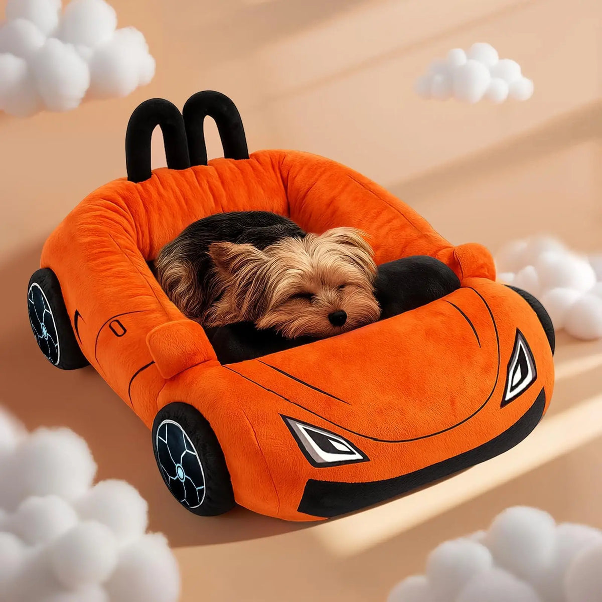 Sports Car Pet Bed - Plush Cat and Small Dog Bed with Cushion - view 5