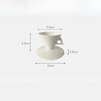 Bone China Espresso Cup and Saucer Set with Spoon - 50ml Conical Porce - 6