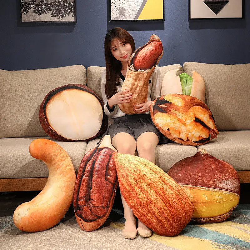 Realistic Nut Plush Cushion - Giant Soft Pillow in 8 Lifelike Designs - view 2