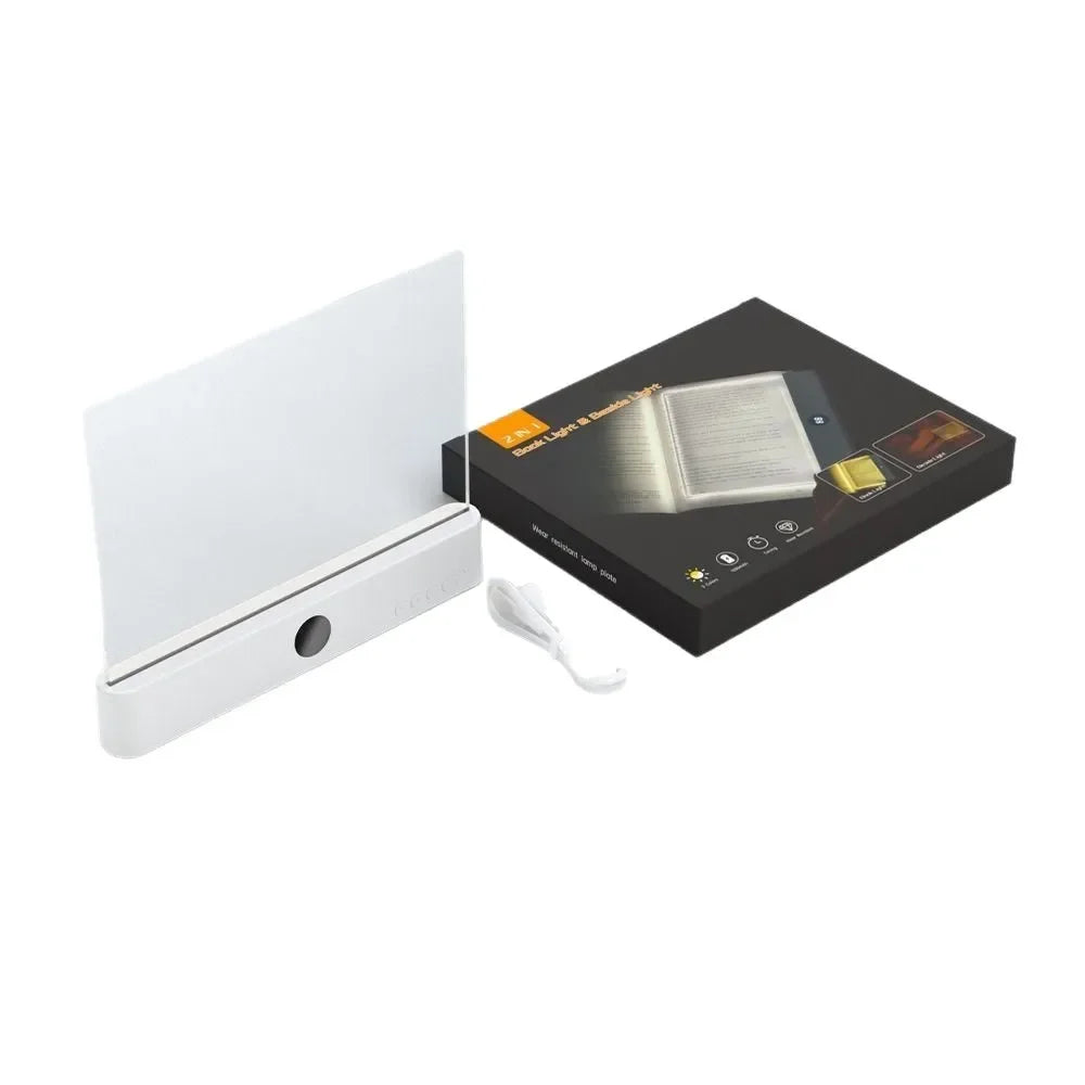 LED Flat Panel Book Light - Rechargeable Reading Lamp with 1 - 6