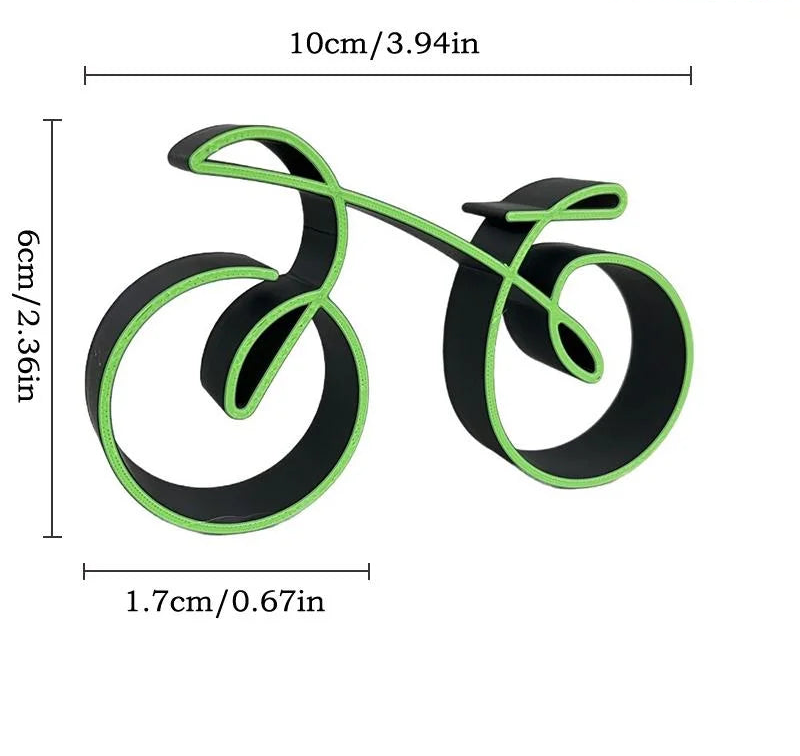 Minimalist Bicycle Desk Sculpture - 10cm Single-Line Acrylic