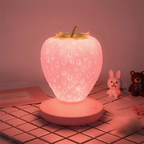 Strawberry Night Light - Silicone Touch Lamp, Dimmable and USB Rechargeable