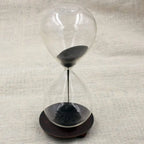 Magnetic Sand Hourglass Sculpture - Copper Base finish, close up