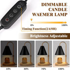 Candle Warmer Lamp with Timer and Dimmer - Ironwork Shade, Adjustable Height Wax Melting Lamp