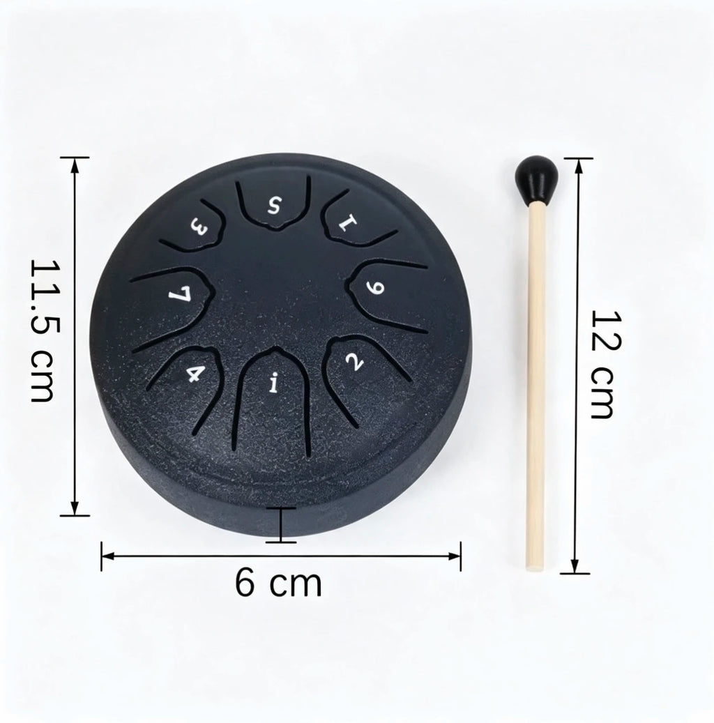 8-Note Steel Tongue Drum with Mallet and Songbook - 4.5 Inch Mini Handpan - view 2
