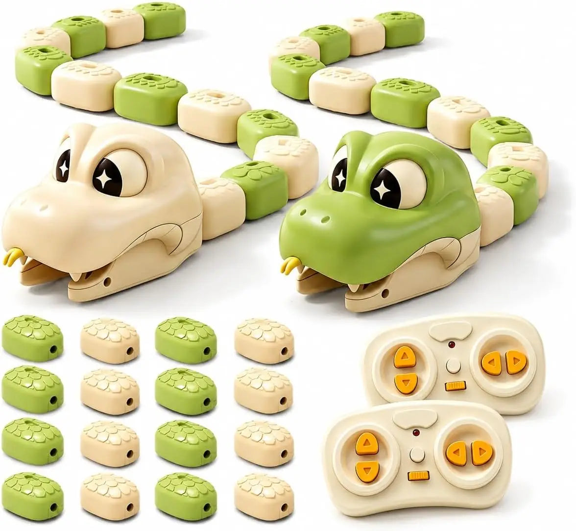 Remote Control Magnetic Eating Snake Game - Two-Player Battle Toy with - 1