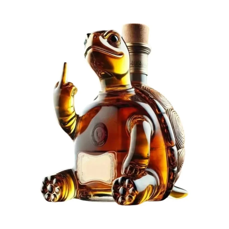 Turtle Glass Decanter 10oz - Novelty Animal Carafe for Home 