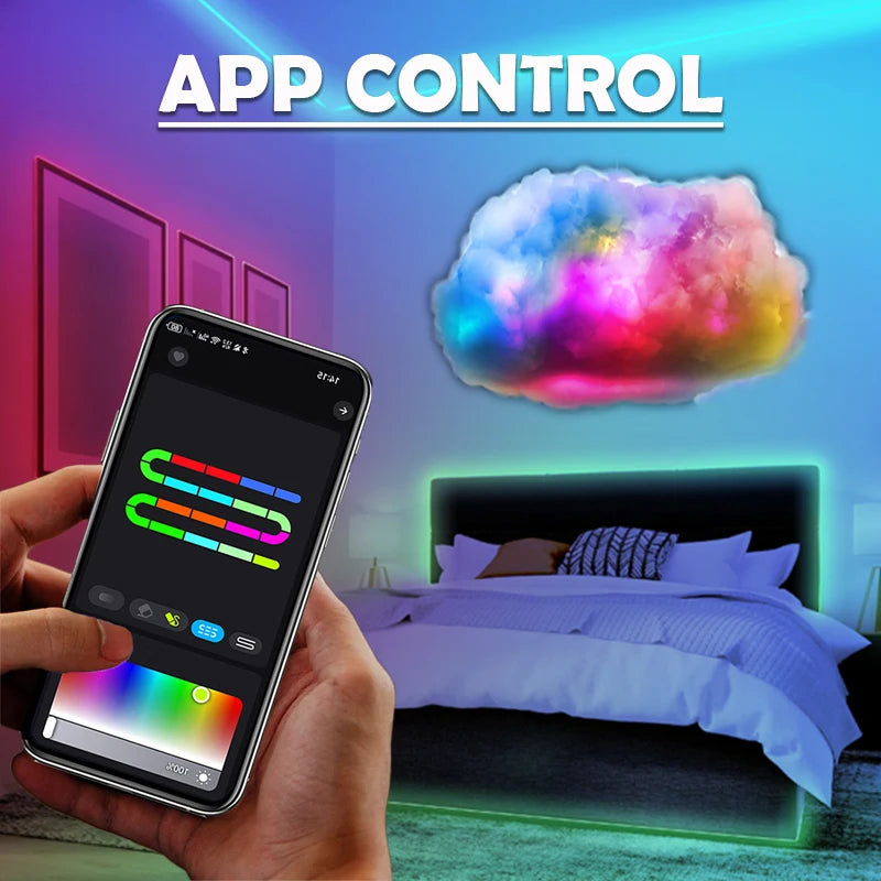 App control over Wi-Fi for the cloud LED light kit, colour and mode selection