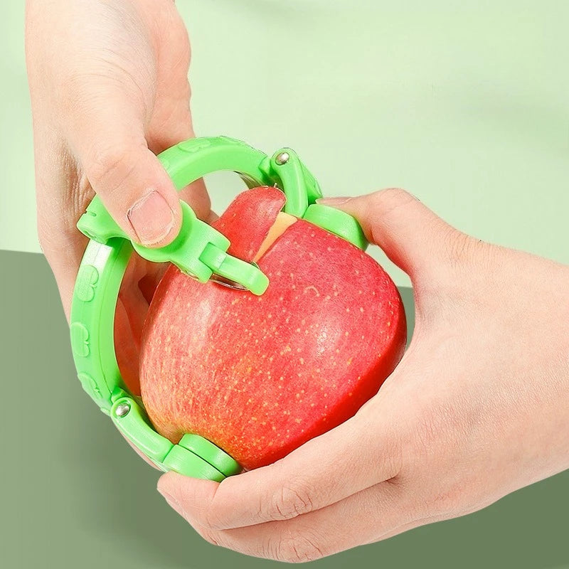 Handheld Rotary Apple Peeler and Spiral Slicer - Stainless Blade Fruit Corer Kitchen Gadget