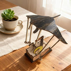Wooden Manta Ray Kinetic Sculpture - office desk art gift