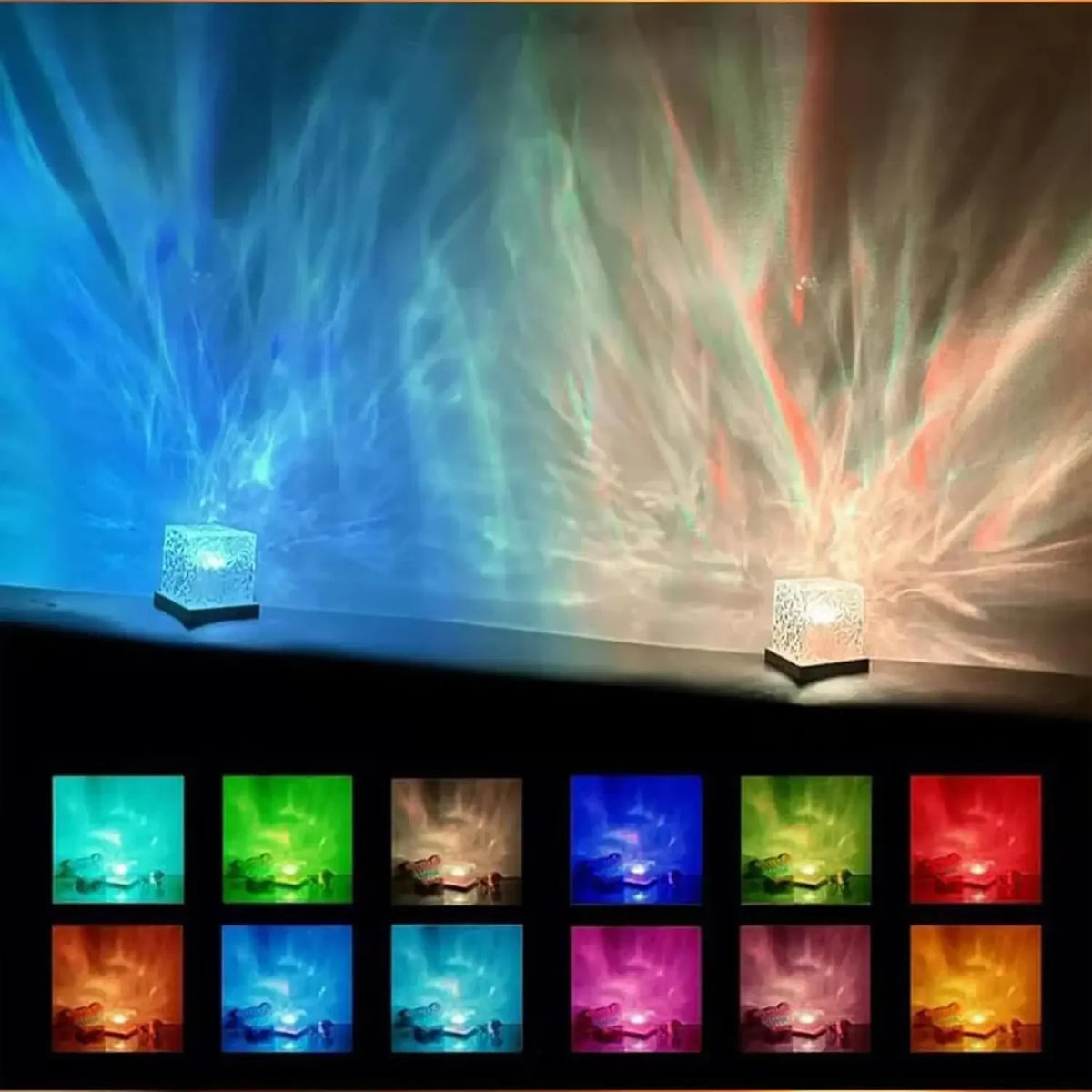 Water Ripple Crystal Lamp - 16 Color Cube Light with Remote - view 2