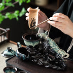 Semi-Automatic Bull Teapot Tea Set - Magnetic Rotating Kung 