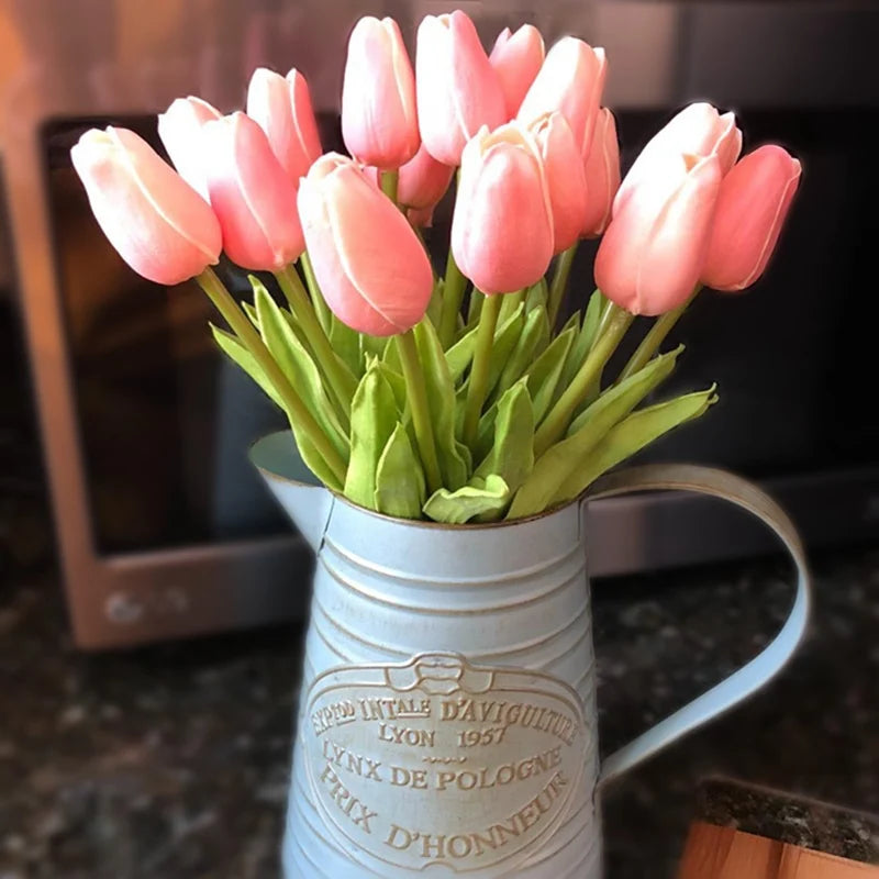 Real-Touch Artificial Tulips - 10 Stem Bouquet for Vases and Table Decor - view 6