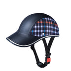 Baseball Cap Motorcycle Helmet - Leather-Look Open Face Scooter Helmet - view 2
