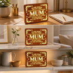 Illuminated Wood Wall Plaque - Mom and Dad Bedside Shelf Light - view 3