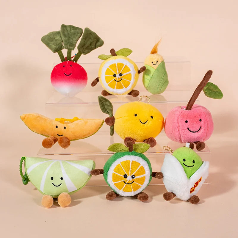 Vegetable Plush Keychain Set of 3 - Soft Stuffed Bag Charms - view 1