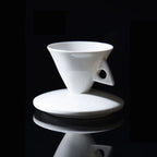 Bone China Espresso Cup and Saucer Set with Spoon - 50ml Conical Porce - 4