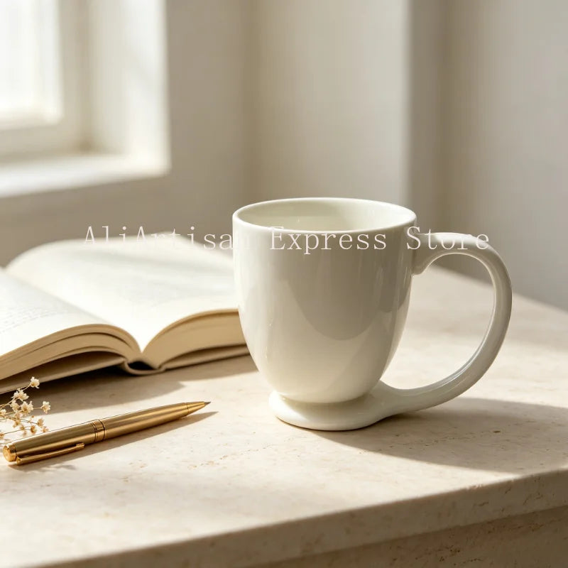Hanging Ceramic Mug with Single-Ear Handle - Large 500ml Coffee Cup - view 6