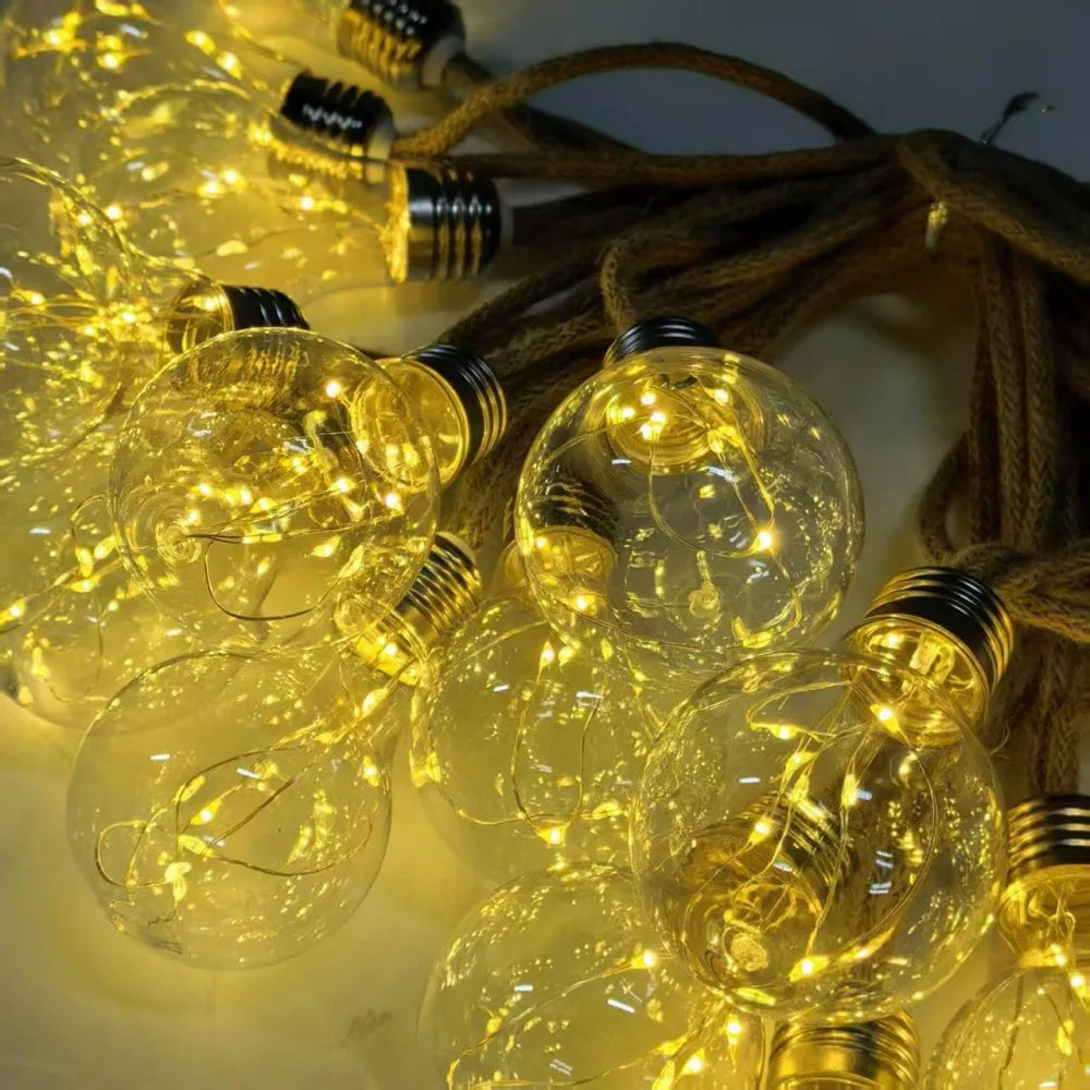 Solar Edison Bulb String Lights - 16ft 10 LED Waterproof Pat - 4