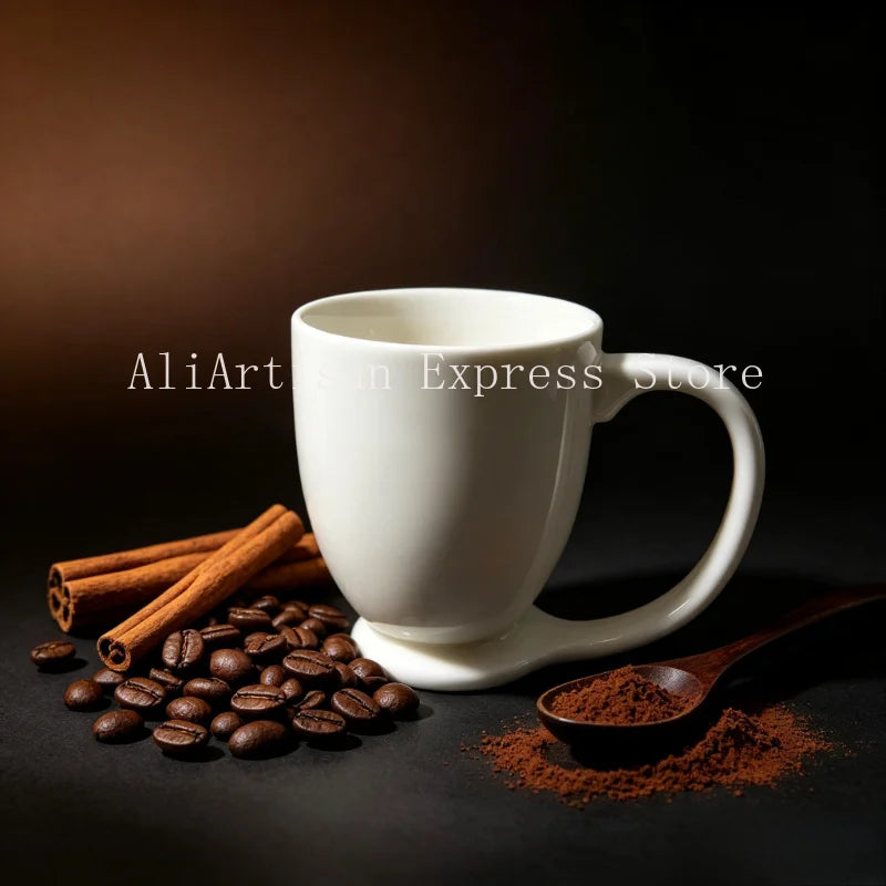 Hanging Ceramic Mug with Single-Ear Handle - Large 500ml Coffee Cup - view 3