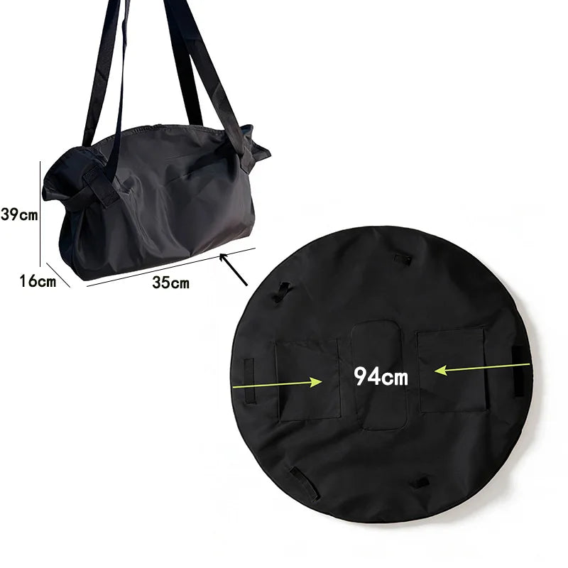Foldable Travel Tote Bag with Packable Picnic Mat - Lightweight Water- - 3