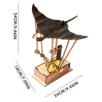 Wooden Manta Ray Kinetic Sculpture - electric bionic manta ray ornament