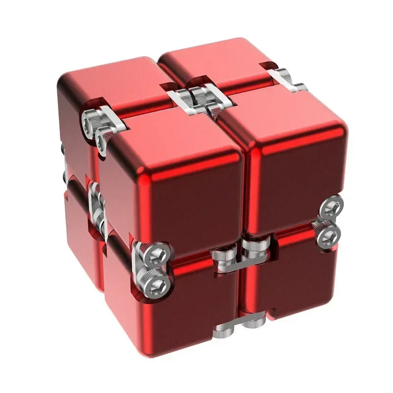 Metal Infinity Cube Fidget Toy - Red