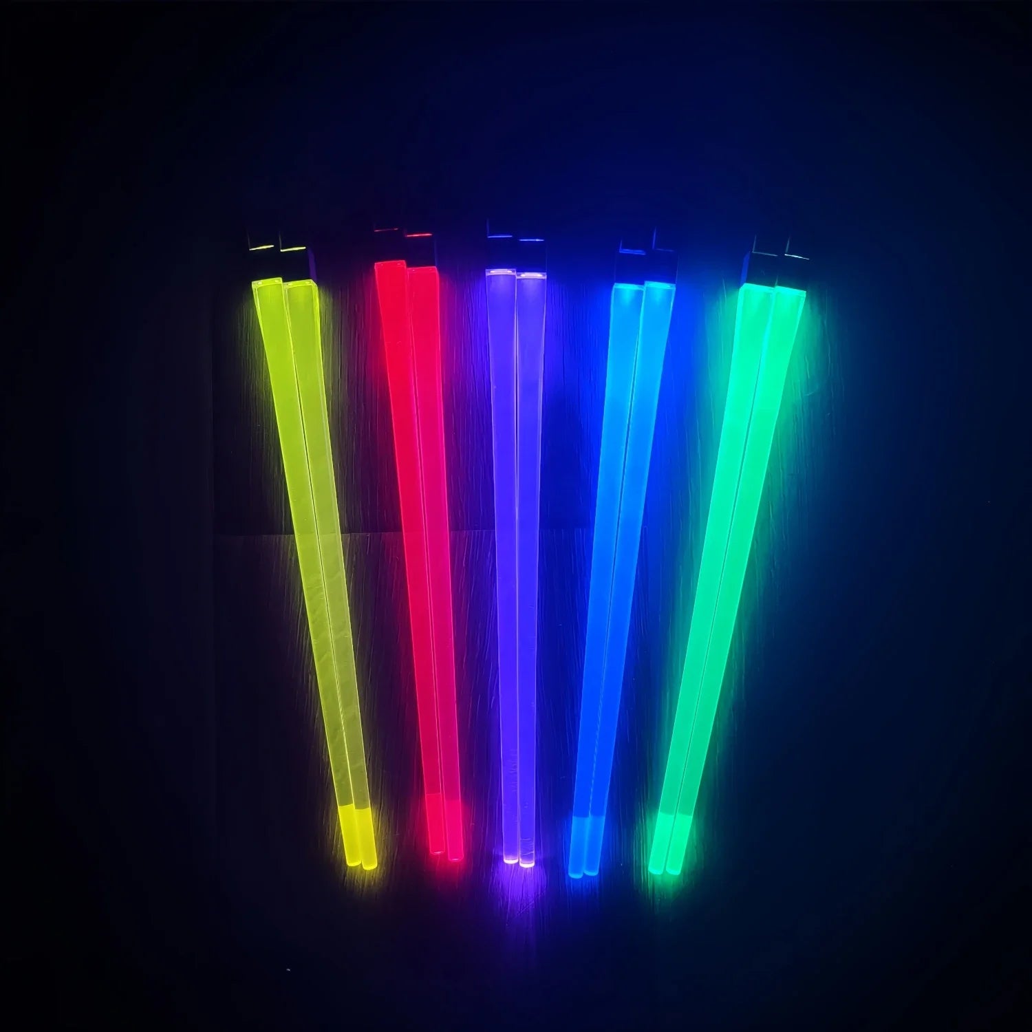 LED Light-Up Glow Chopsticks, Set of 4 Pairs - Reusable Colour Dinner Chopsticks - image 3