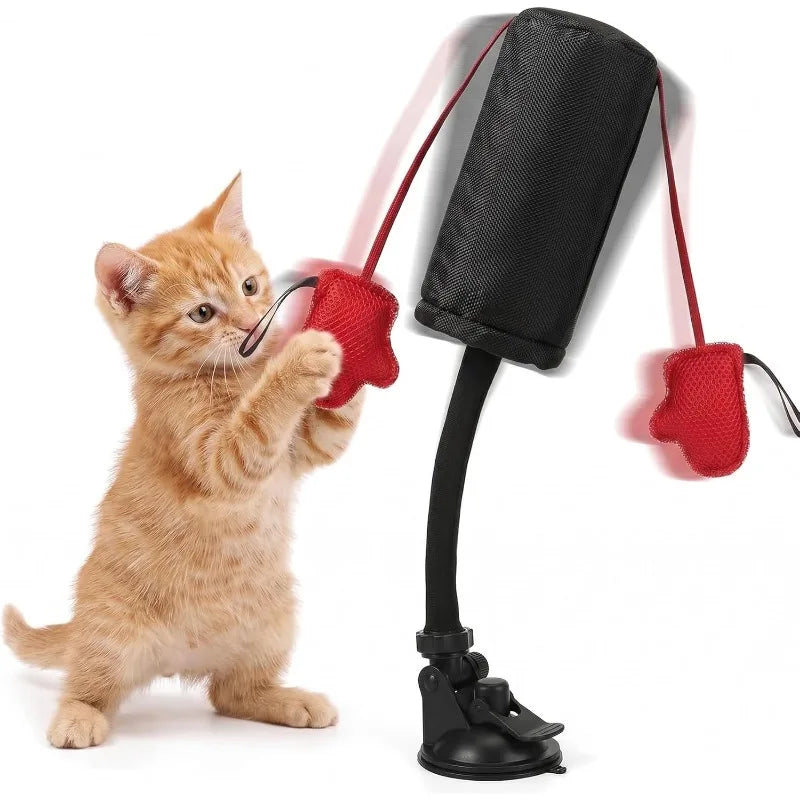 Cat Boxing Toy - Suction Cup Punching Bag with Soft Gloves for Indoor Cats - view 2