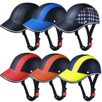Baseball Cap Motorcycle Helmet - Leather-Look Open Face Scooter Helmet - view 1