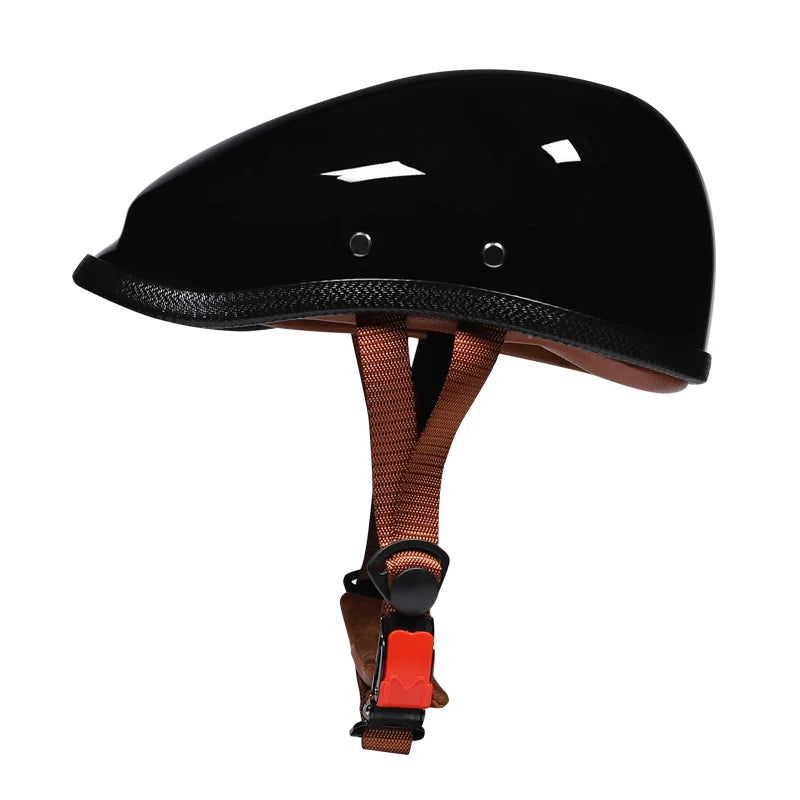 Retro Scoop Half Helmet - Flat Brim Open Face Motorcycle Helmet - view 1