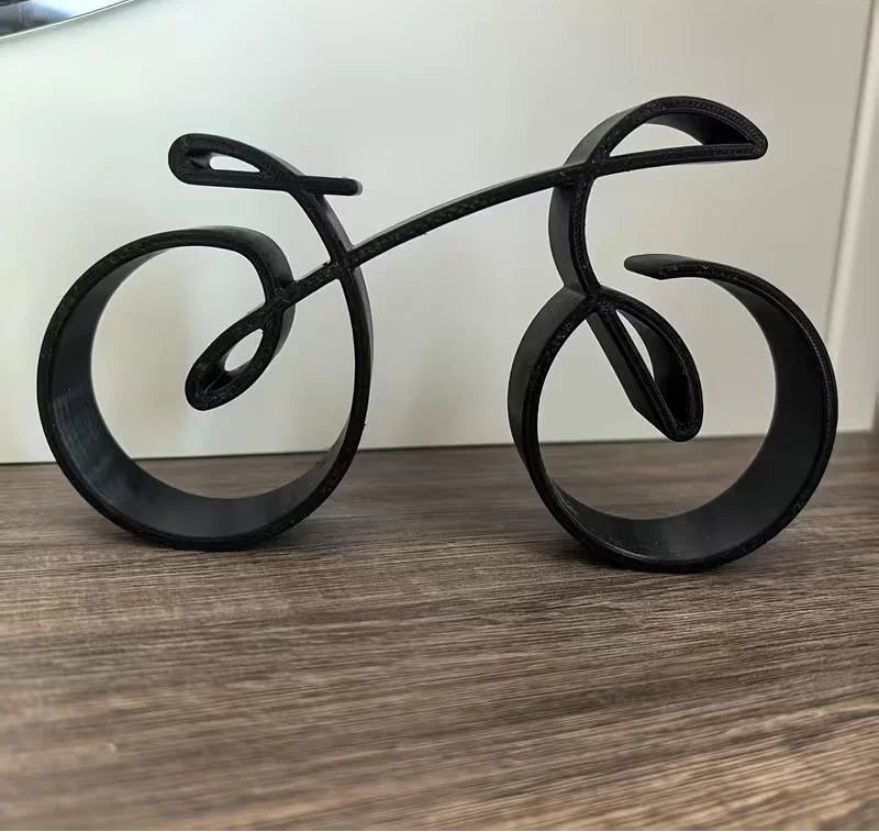Minimalist Bicycle Desk Sculpture - 10cm Single-Line Acrylic