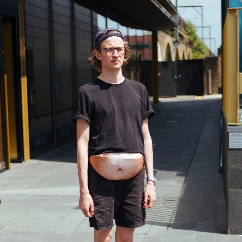 Fake Belly Fanny Pack - Novelty Hidden Storage Waist Bag - view 2