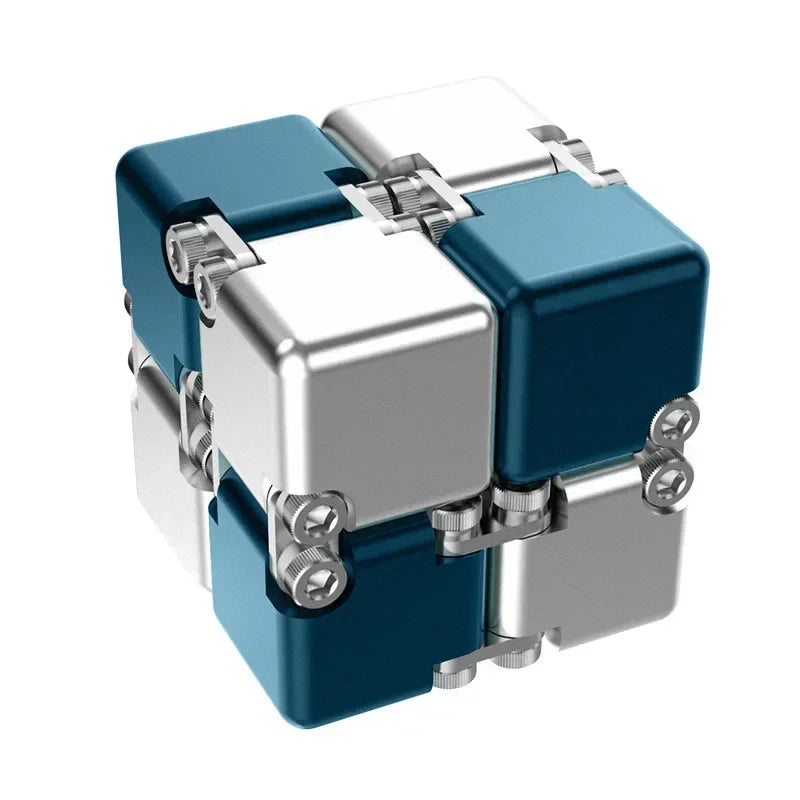Metal Infinity Cube Fidget Toy - Blue Grey