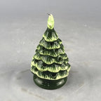 Ceramic Christmas Tree Tealight Holder - 11cm Glazed Green P