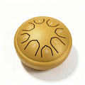 8-Note Steel Tongue Drum with Mallet and Songbook - 4.5 Inch Mini Handpan - Gold