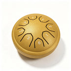 8-Note Steel Tongue Drum with Mallet and Songbook - 4.5 Inch Mini Handpan - Gold