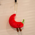 Vegetable Plush Keychain - Soft Stuffed Bag Charm, 22 Designs - Red Chili Pepper