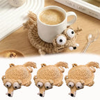 Crochet Animal Coaster Set of 4 - Handmade Squirrel, Frog an - 1