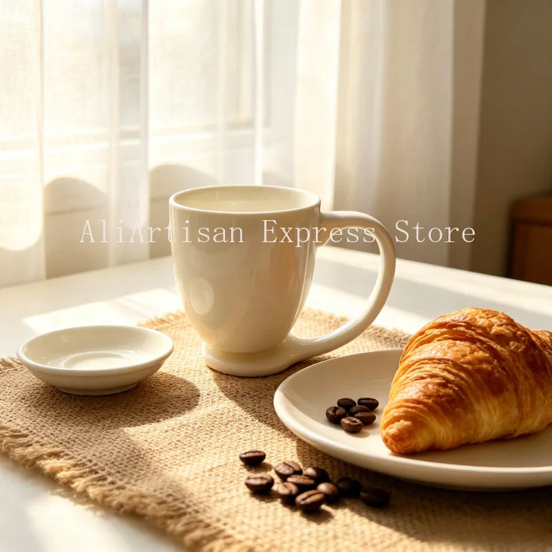 Hanging Ceramic Mug with Single-Ear Handle - Large 500ml Coffee Cup - view 4