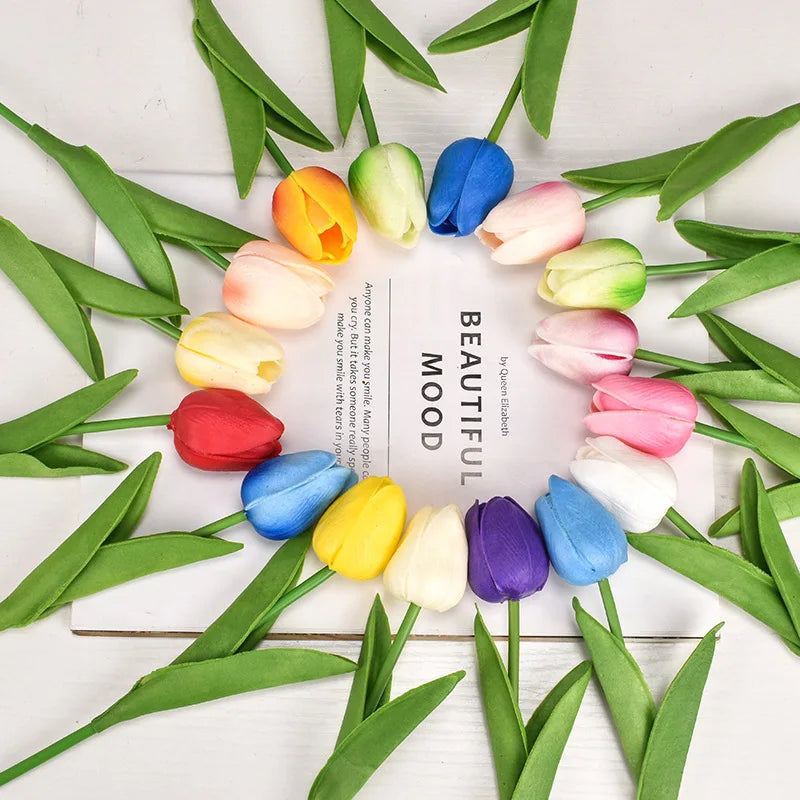 Real-Touch Artificial Tulips - 10 Stem Bouquet for Vases and Table Decor - view 2