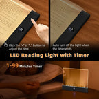 LED Flat Panel Book Light - Rechargeable Reading Lamp with 1 - 3