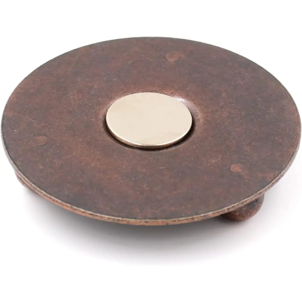 Magnetic Sand Hourglass Sculpture - Copper Base finish, magnet detail