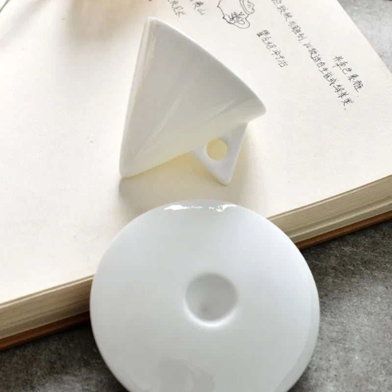 Bone China Espresso Cup and Saucer Set with Spoon - 50ml Conical Porce - 3