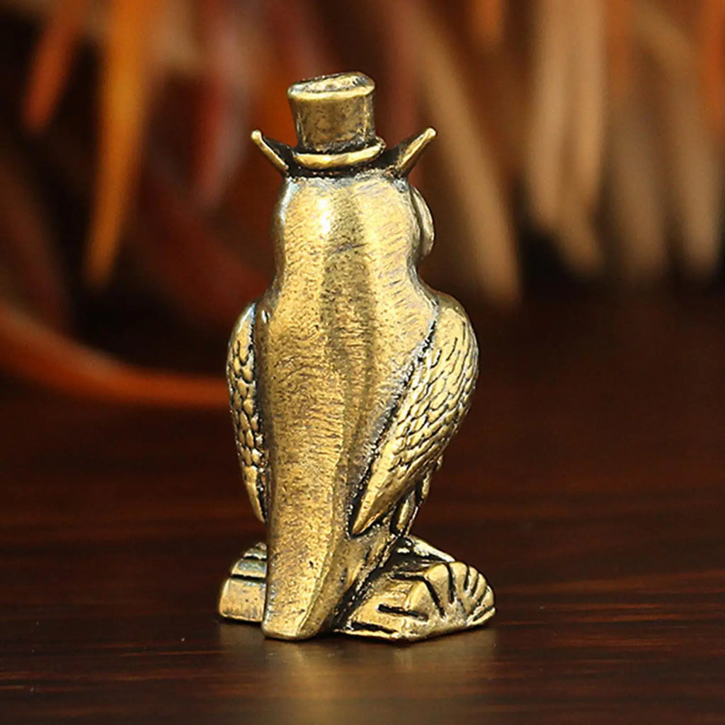 Solid Brass Owl Figurine - Vintage Desk and Bookshelf Sculpture, Two Designs