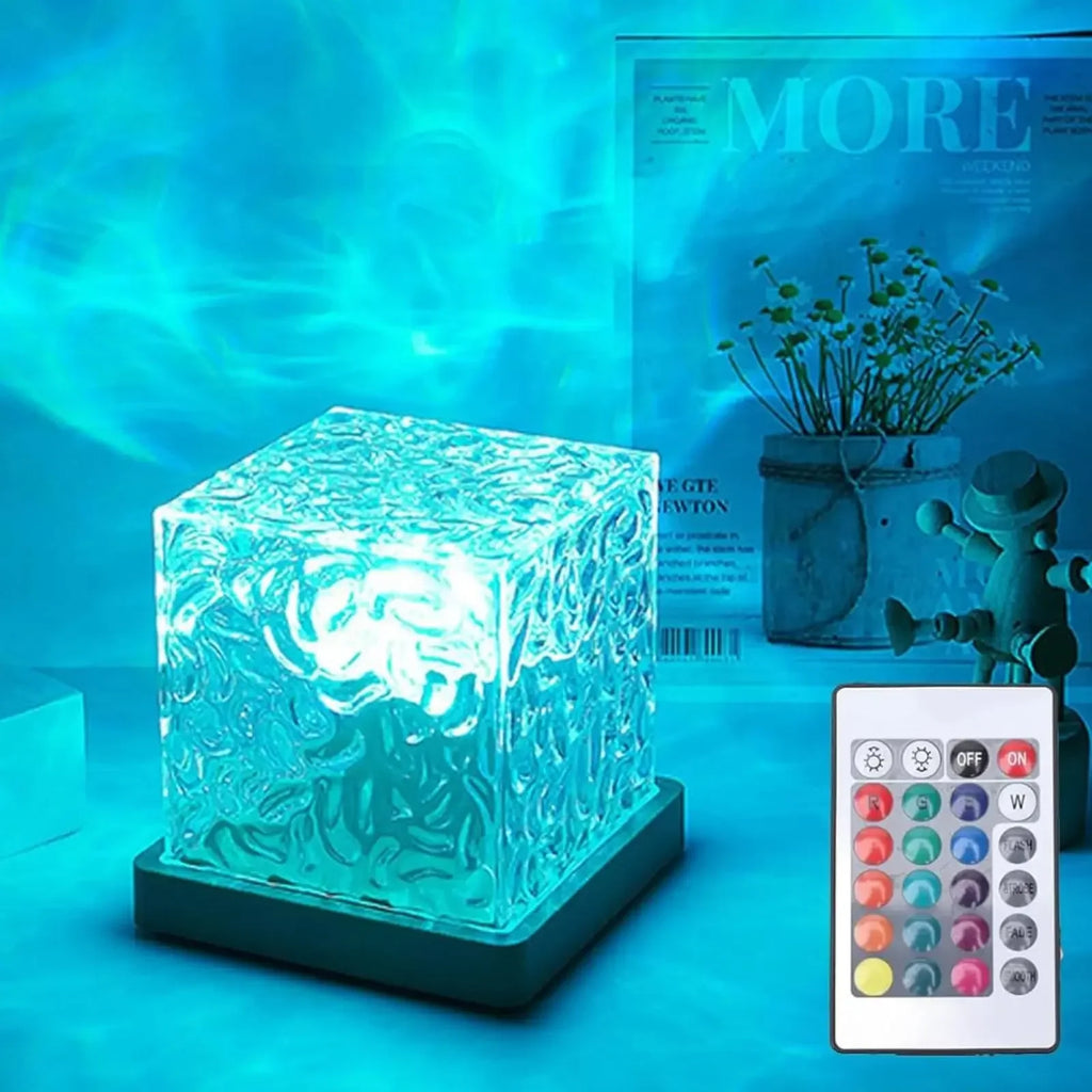 Water Ripple Crystal Lamp - 16 Color Cube Light with Remote - view 1