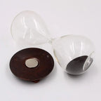 Magnetic Sand Hourglass Sculpture - Copper Base finish, disassembled view