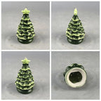 Ceramic Christmas Tree Tealight Holder - 11cm Glazed Green P