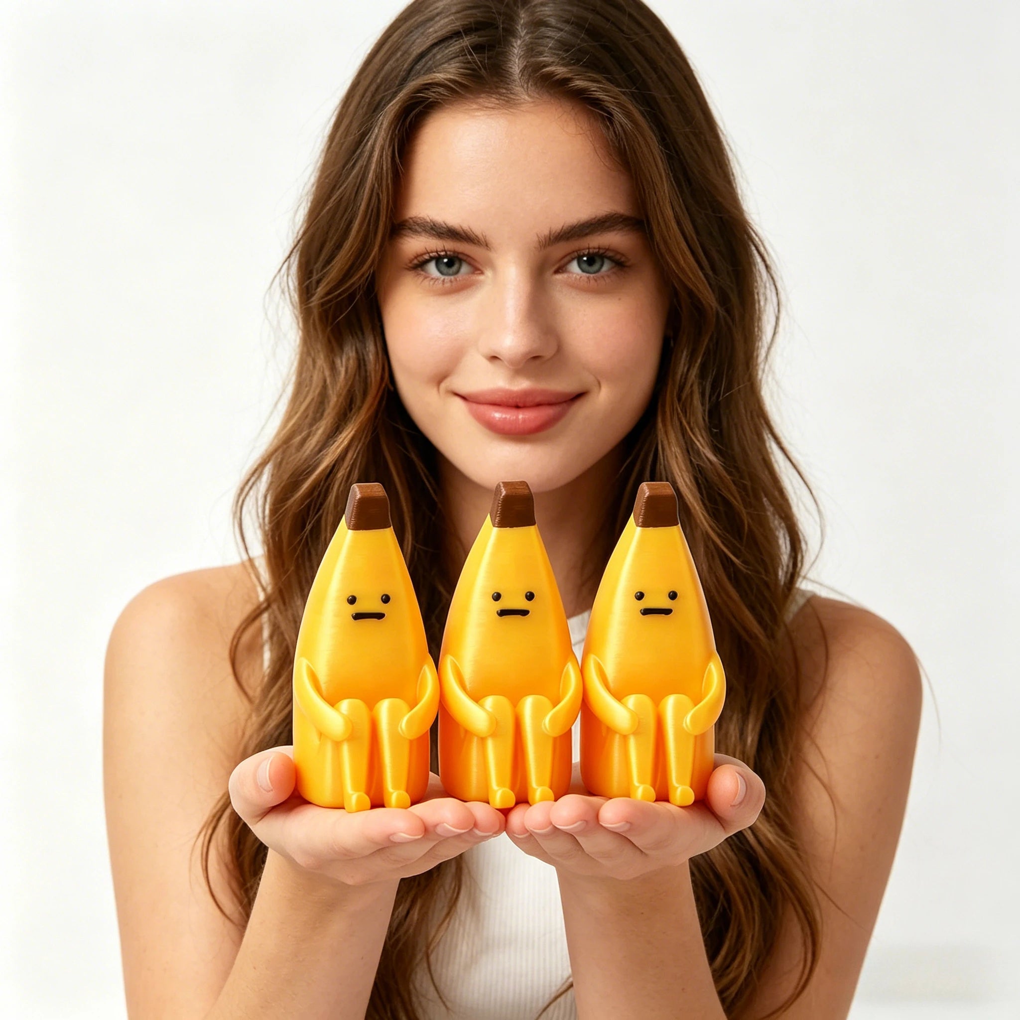 Sitting Banana Figurine - 3D Printed Desk Ornament for Monit
