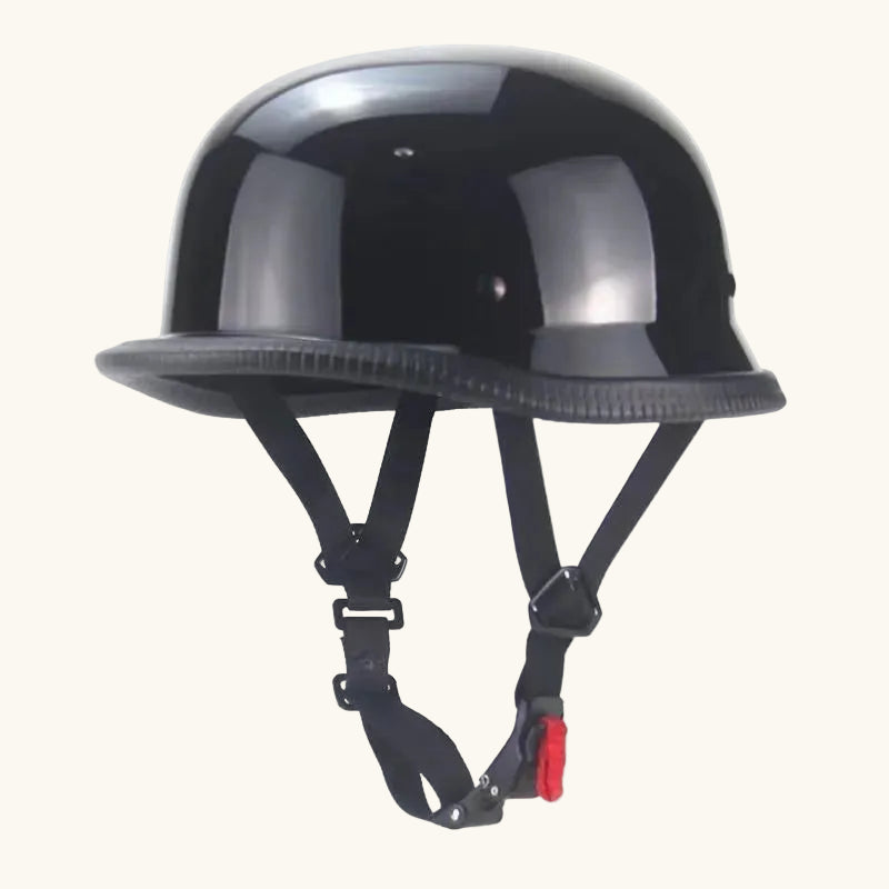 German-Style Open-Face Motorcycle Half Helmet - Retro Cruiser Shell - 1